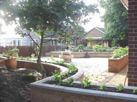 raised beds in narrow walls